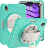 Funda protectora de PC + TPU con rotación de 360 grados, con soporte y correa para la mano, para iPad mini 6 / mini 2024